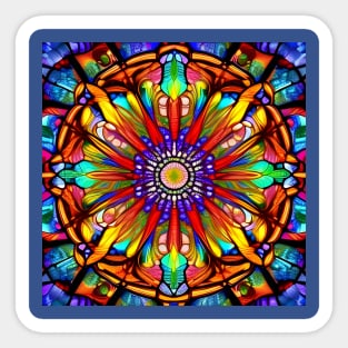 Crystalline Stained Glass Flower Mandala Sticker